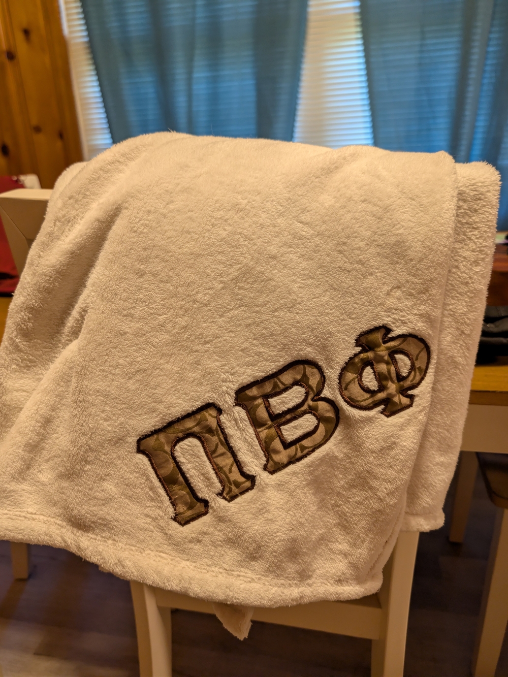 Pi Beta Phi Embroidered Blanket- Coach Lettering